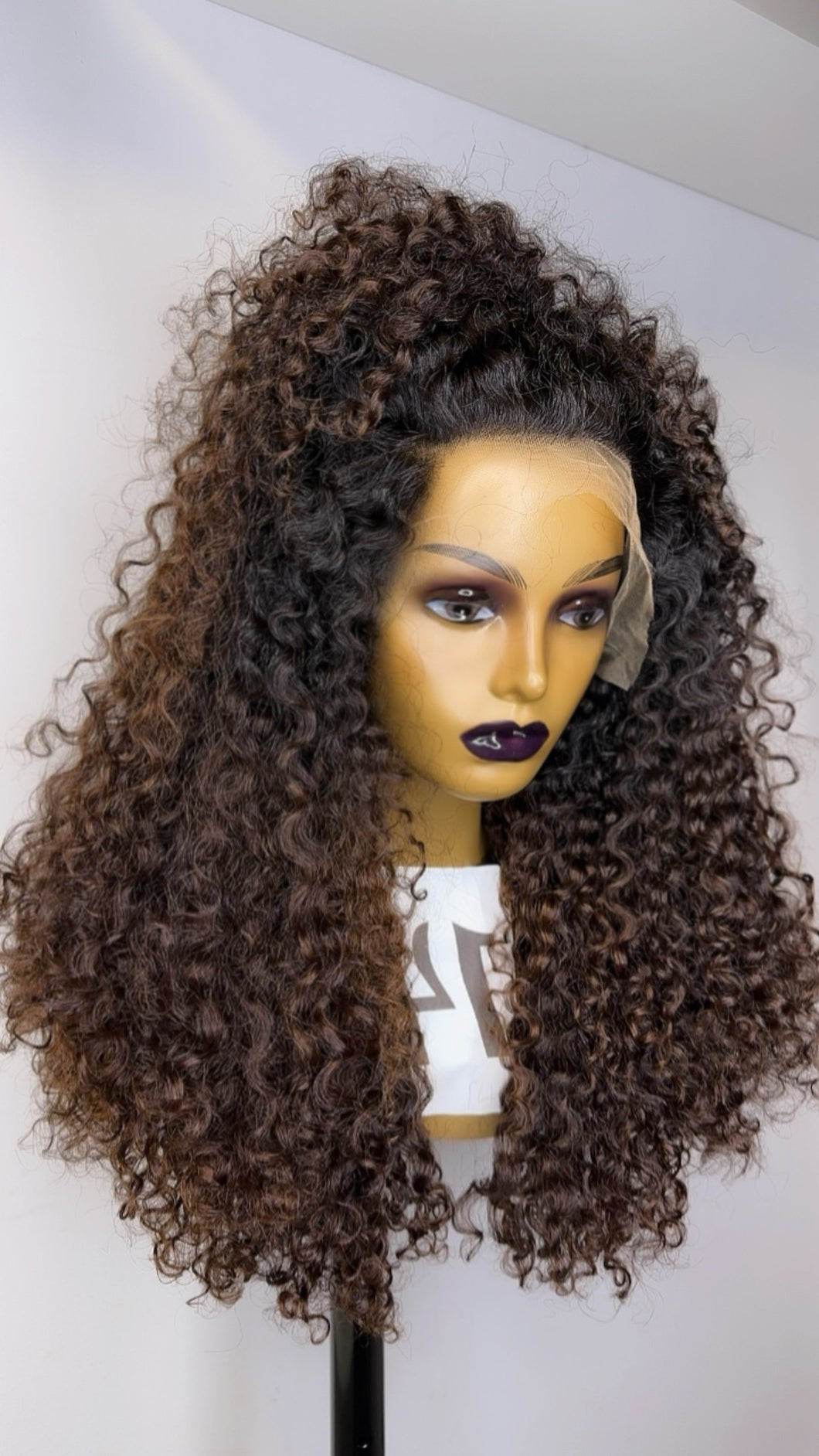 HD Lace Frontal Human Hair Color Curly Wig (Single Raw Donor)