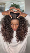 Load image into Gallery viewer, 16 Inches Pure Raw Donor Human Hair Wig Lace 5x5 HD Lace Closure with Highlights

