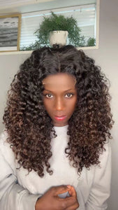 16 Inches Pure Raw Donor Human Hair Wig Lace 5x5 HD Lace Closure with Highlights