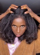 Load image into Gallery viewer, 5x5 Lace Very Natural Raw Human Hair Kinky with 4c Baby Hairs HD Lace  layers less volume
