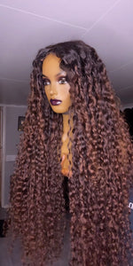 36 Inches Ready to Wear Closure Human Hair wig with highlights
