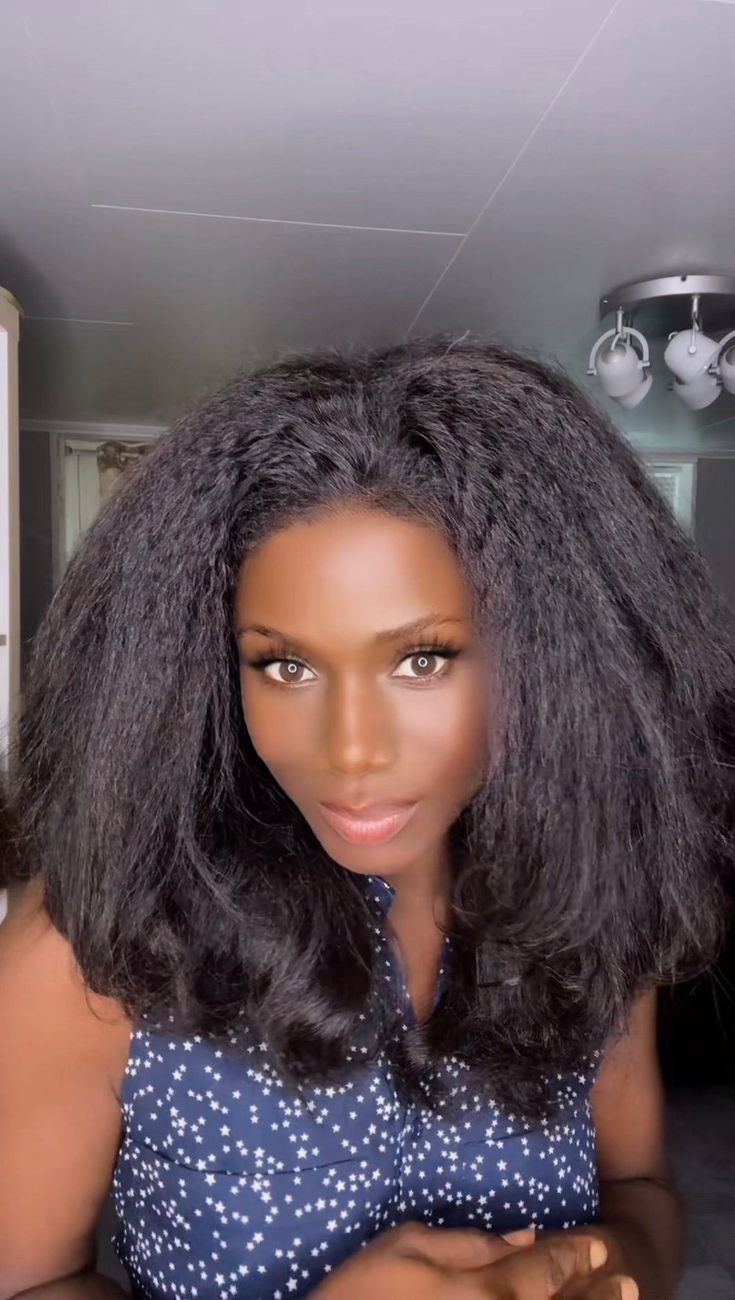 Less baby Hairs Very Natural Raw Human Hair Kinky with 4c Baby Hairs HD Lace Frontal layers