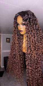 36 Inches Ready to Wear Closure Human Hair wig with highlights