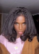 Load image into Gallery viewer, 5x5 Lace Very Natural Raw Human Hair Kinky with 4c Baby Hairs HD Lace  layers less volume
