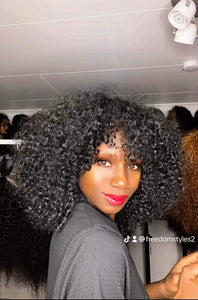 Bang wig human hair