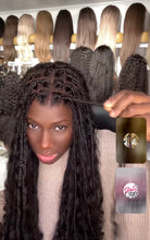 Load image into Gallery viewer, Small cap size Full Lace Boho Braids with Human Hair leave-out
