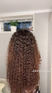 Closure Human Hair wig with highlights