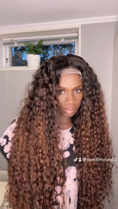 Closure Human Hair wig with highlights