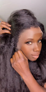 Very Natural Raw Human Hair Kinky with 4c Baby Hairs HD Lace Frontal layers