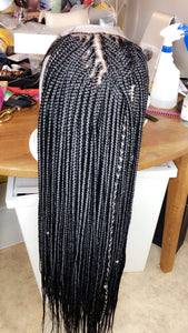 Style Me Box Braids Closure Wig (Handmade)