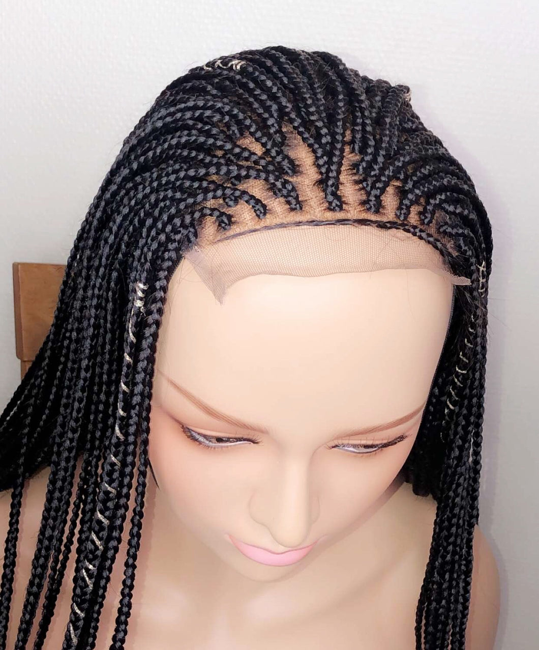 Glue-less Box Braids wig (handmade wig )