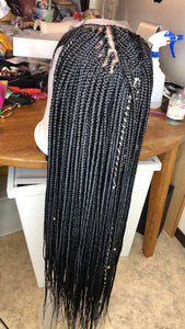 Style Me Box Braids Closure Wig (Handmade)