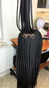 Medium Size Box Braids Wig ((Handmade))