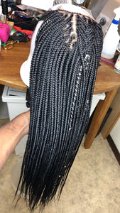 Style Me Box Braids Closure Wig (Handmade)