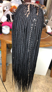 Style Me Box Braids Closure Wig (Handmade)