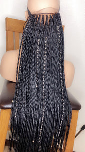 Glue-less Box Braids wig (handmade wig )