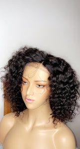 Short human hair wig