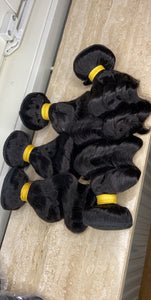 Natural Wave Human hair bundles 3 - With a closure or frontal