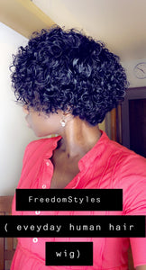 Everyday Simple Human Hair Wig- Ready To Ship Wig
