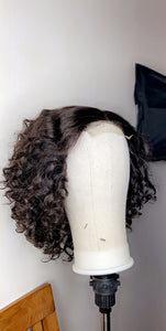 Handmade Lace Closure Curly Human Hair Handmade Wig