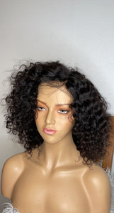 Short human hair wig