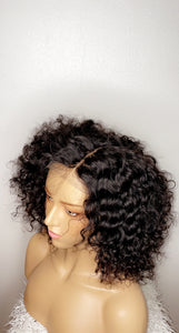 Short human hair wig