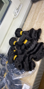 Natural Wave Human hair bundles 3 - With a closure or frontal