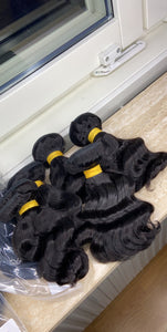 Natural Wave Human hair bundles 3 - With a closure or frontal