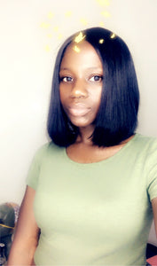 4x4 Lace Closure Simple Bob Human Hair Wig - Ready To Ship Wig