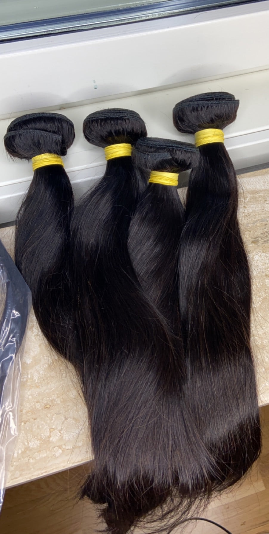 Straight Human hair bundles 3- With a closure or frontal
