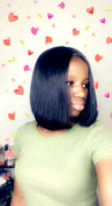 4x4 Lace Closure Simple Bob Human Hair Wig - Ready To Ship Wig
