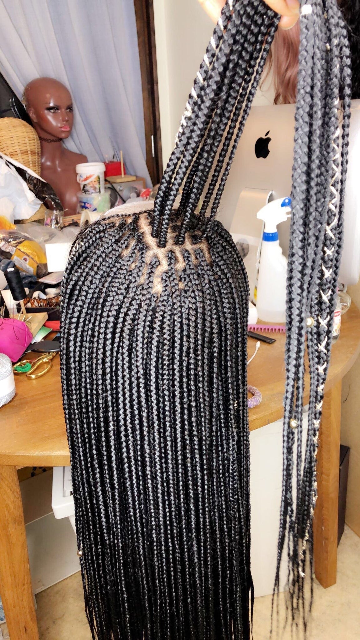 medium sized box braids